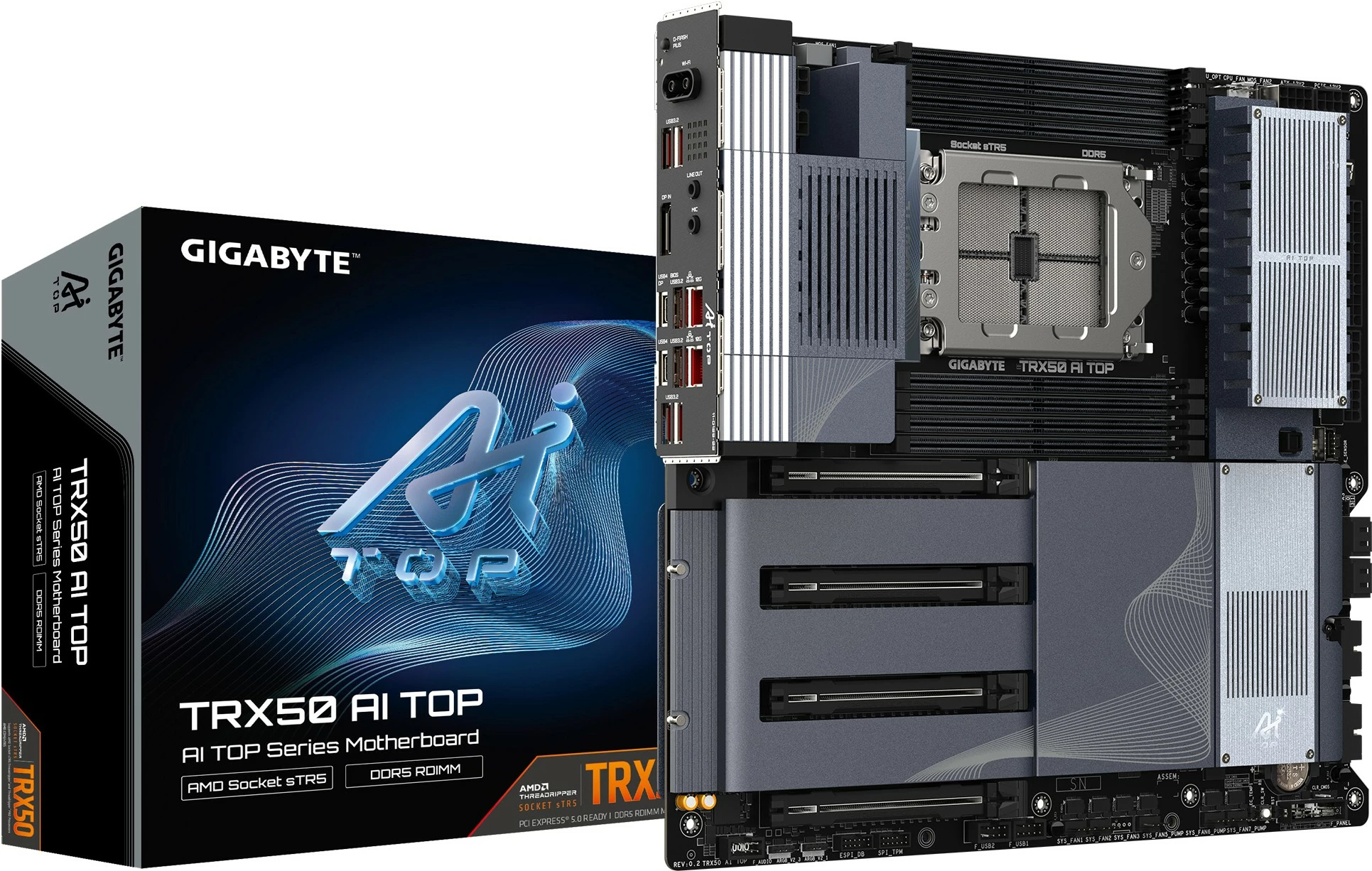 Matična plošča Gigabyte TRX50 AI TOP, sTR5, ATX, za Threadripper, sive