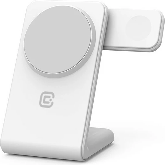 Brezžični polnilec 3-v-1 MagSafe CRONG za iPhone, Apple Watch, AirPods, bel