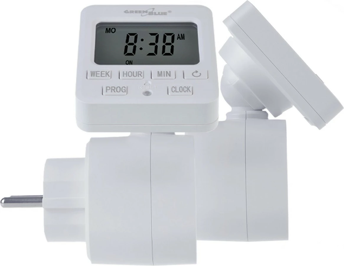 Digitalni časovni programator GreenBlue GB605E, 16A, bel