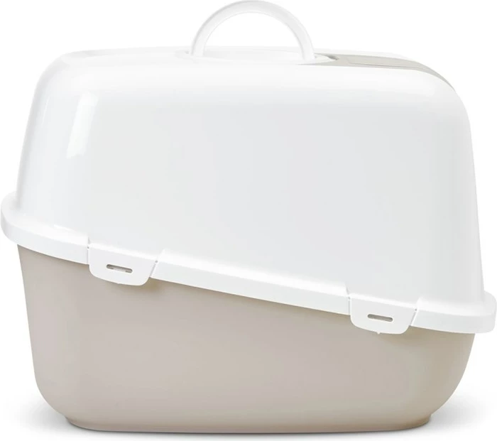 Pokrita mačja posoda SAVIC Nestor Jumbo, 66,5 x 48,5 x 46,5 cm, 1 kos, bela-rjava