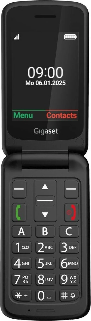 Preprost mobilni telefon Gigaset GL595, Dual SIM, 32MB, črn