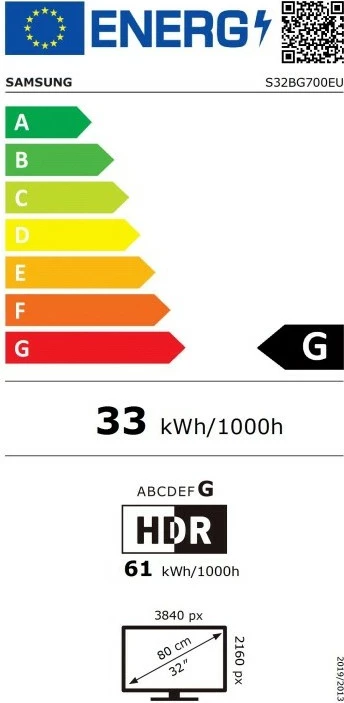 32" 4K Ultra HD LED monitor, 1 ms, črn Samsung G70B