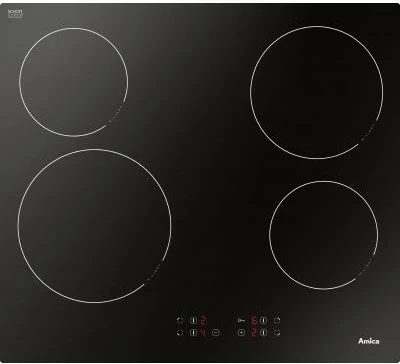 Keramična kuhalna plošča Amica PC6400ZH, na dotik, 4 cone, črna