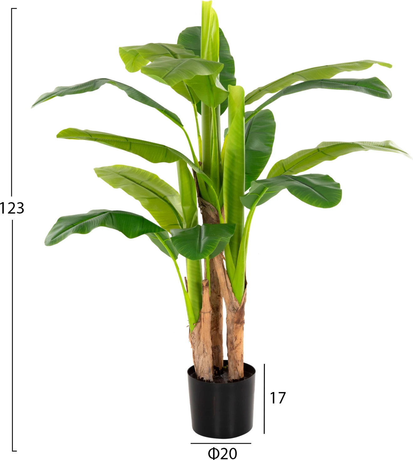 Dekorativna sintetična rastlina FH7968 bananovec v loncu 123H cm