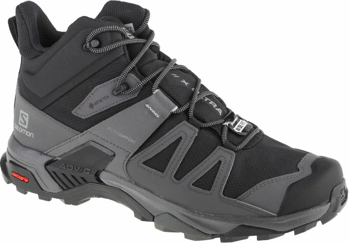 Treking čevlji Salomon X Ultra 4 Mid Wide GTX, črno-sivi