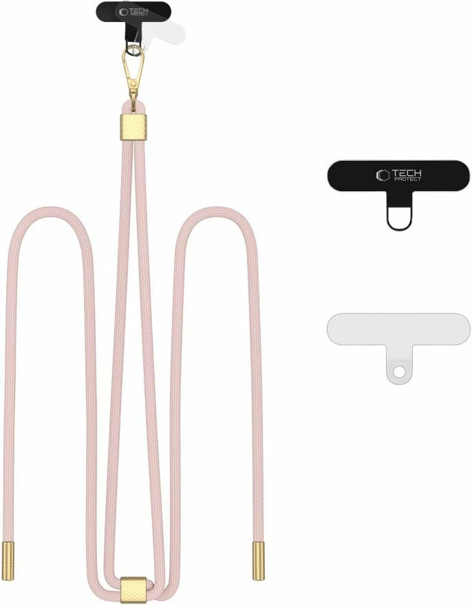 Crossbody pašček za pametni telefon, z adapterjem, rožnat Tech-Protect C2S