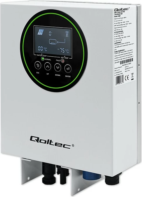 Solarni inverter Qoltec 53867, 3 kW/4 kW, MPPT, BYPASS, LCD, Wi‑Fi, bel