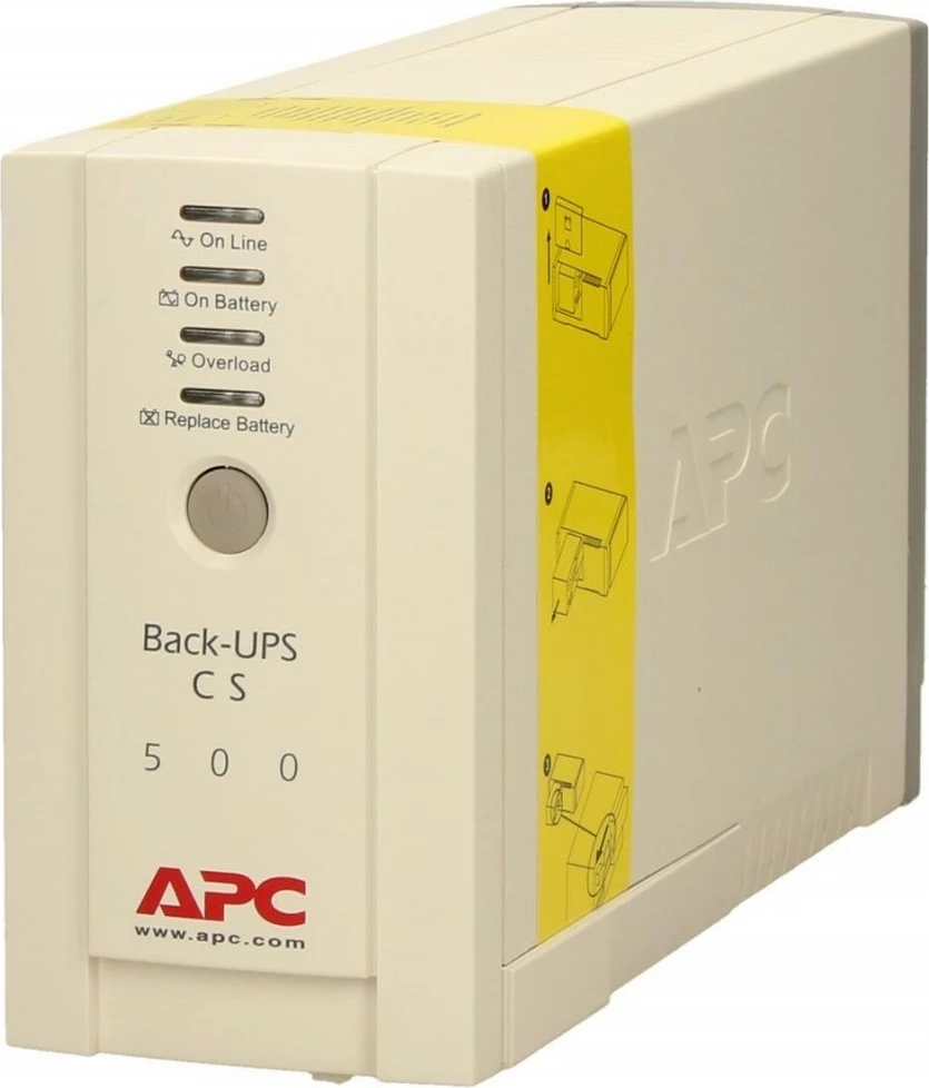 Neprekinjeno napajanje (UPS) APC BK500EI Back-UPS, 500 VA, 300 W, stolp, USB/RS232, belo