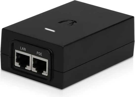 PoE adapter, 48 V, Gigabit Ethernet, Ubiquiti POE-48-24W-G, črn