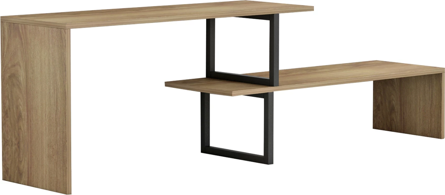 Raztegljivo pohištvo za TV BRIGGITE FH8893.11 iz melamina v sonama barvi - črne kovinske noge 110-160x30x45Hcm