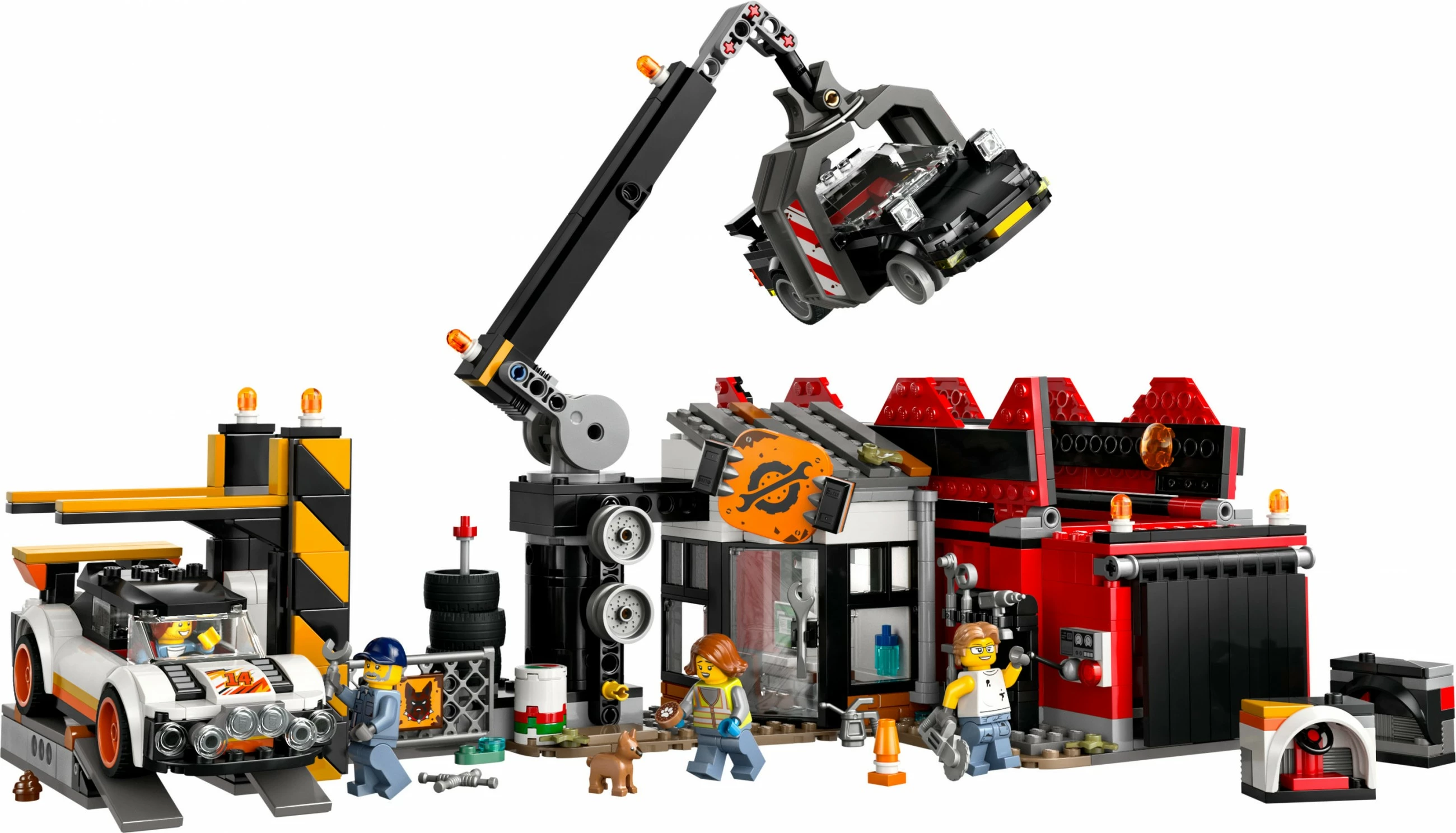 Set za sestavljanje s smetiščem in avtomobili LEGO City 60472, 871 kos, večbarven