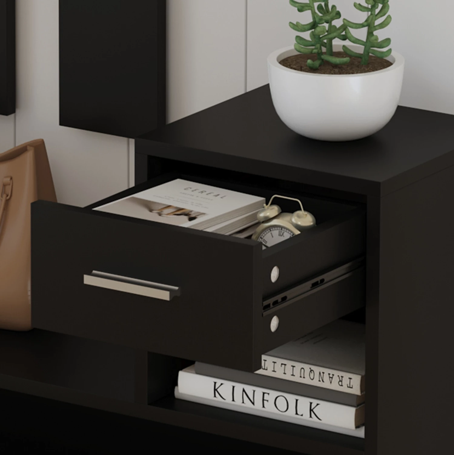 Komplet za predsobo z ogledalom GORN FH2473.02 melamin v barvi wenge 90x24x190Hcm