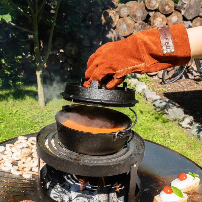 Zaščitne rokavice za BBQ Bonfeu, svetlo rjave