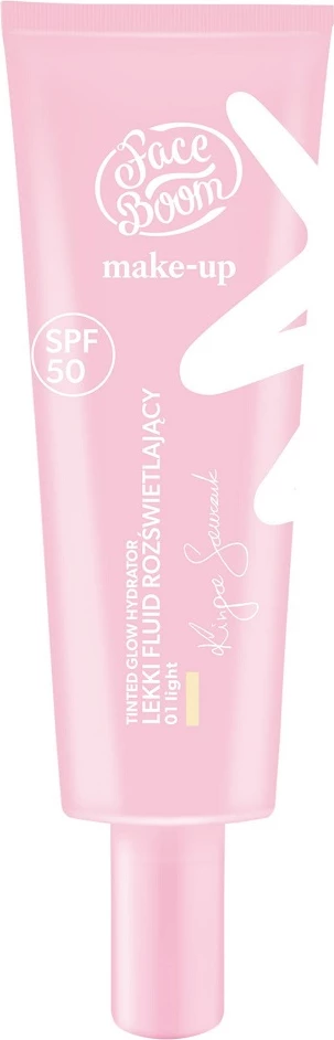Tekoča podlaga z vlažilnim sijajem, Face Boom Tinted Glow Hydrator Light Reflecting Fluid 01 Light, 30 g