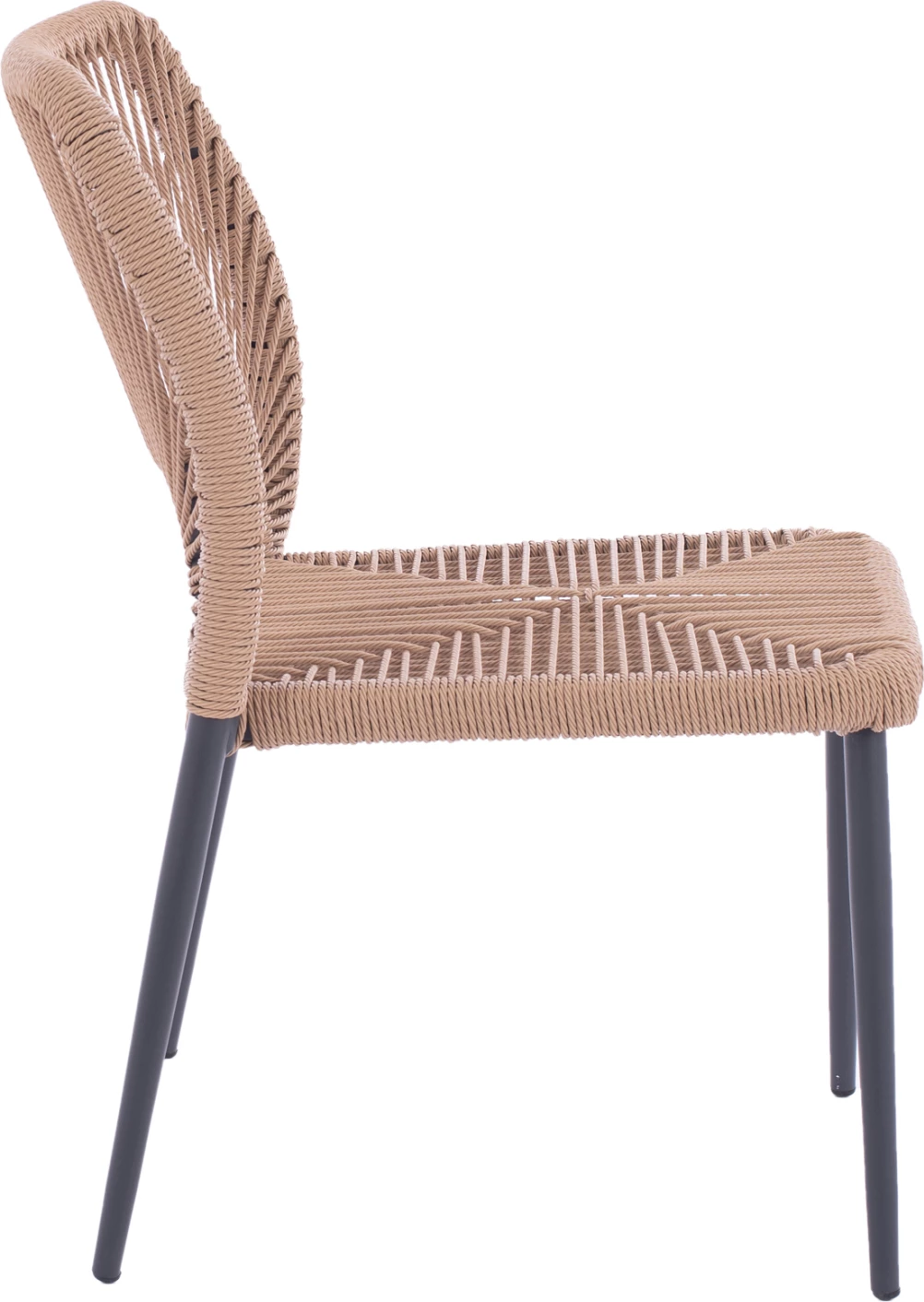 Siva aluminijasta stol z bež PE vrvjo FH5770.02 45x63x82Y cm