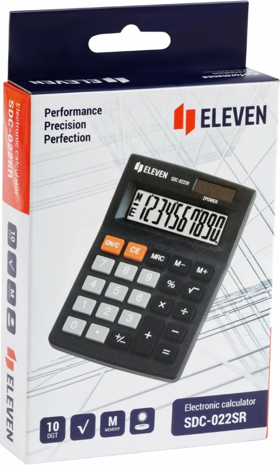 Pisarniški kalkulator ELEVEN SDC022SR, 10-mestni, črn