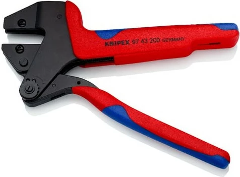 Klešče za stiskanje Knipex Crimp-Systemzange, 200 mm, rdeče/modre