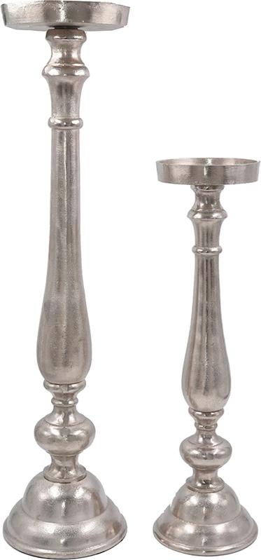 Držalo za sveče, aluminij, srebrno, 15x15x55 cm IONAS