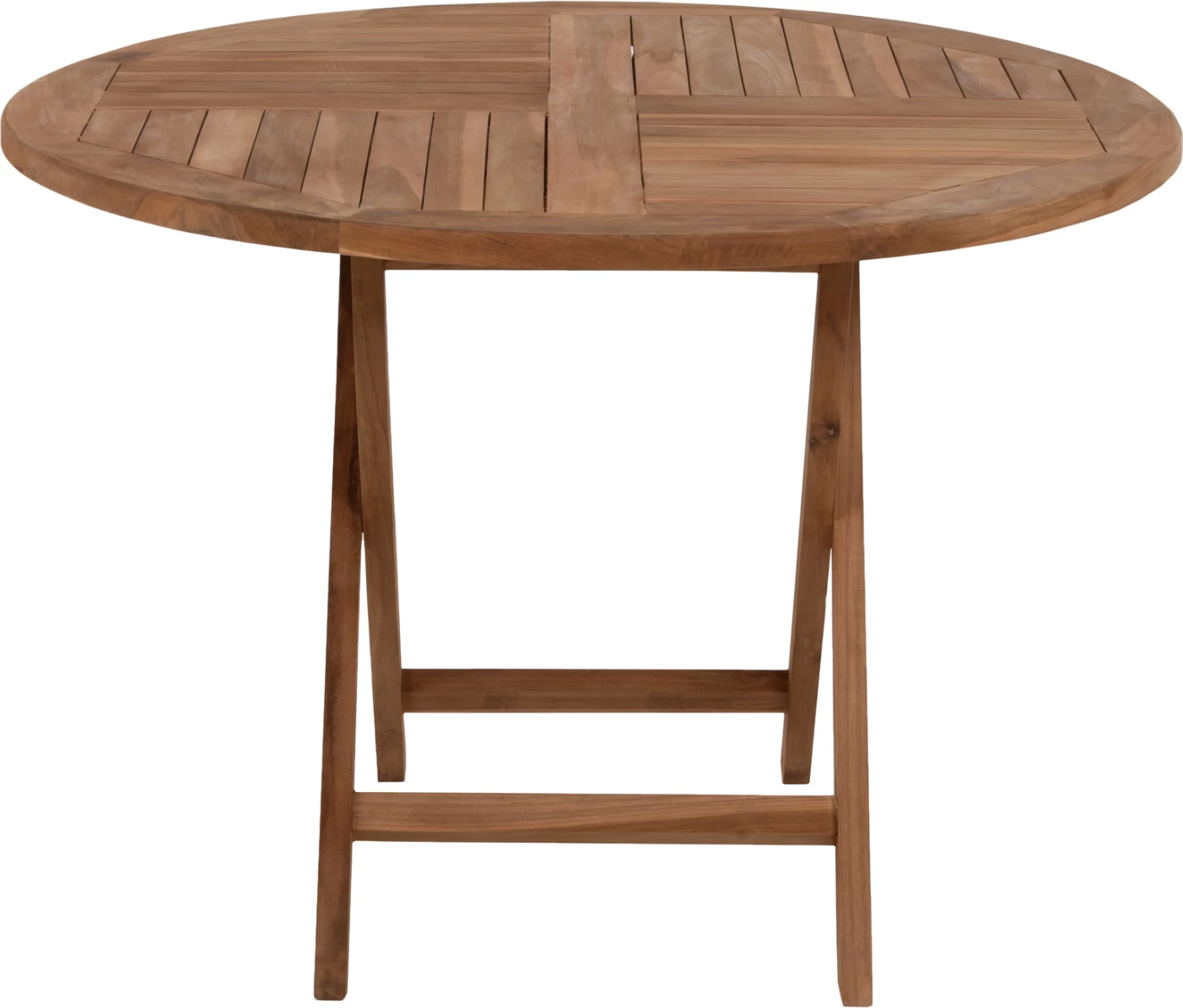 Okrogla zložljiva miza KENDALL FH9543 iz tikovine v naravni barvi Φ106x73,5Hcm