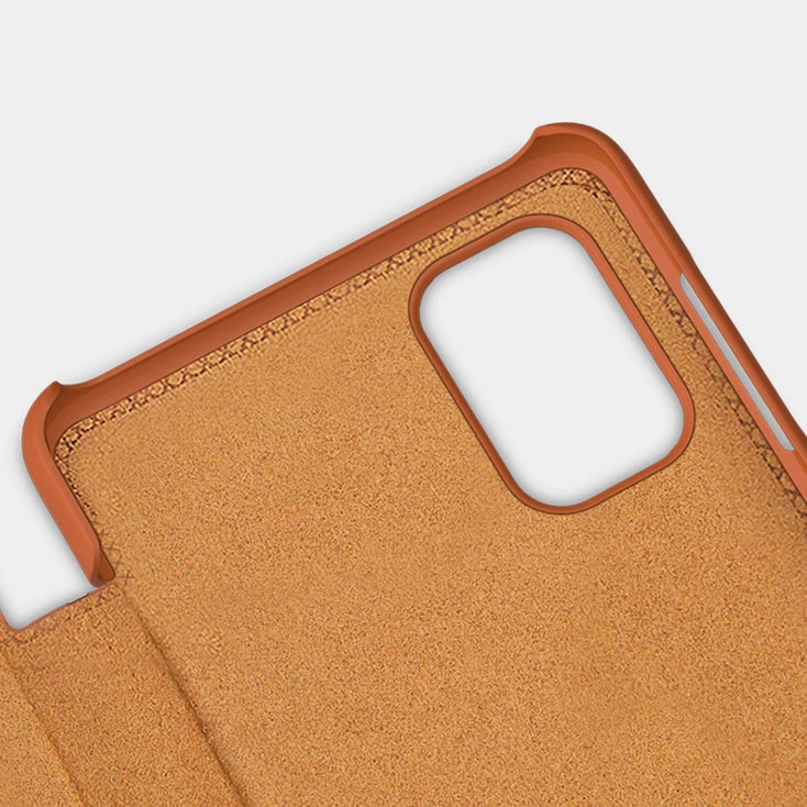 Zaščitni ovitek Nillkin Qin za Xiaomi Redmi Note 11 Pro+, Redmi Note 11 Pro, Mi 11i HyperCharge, rjav