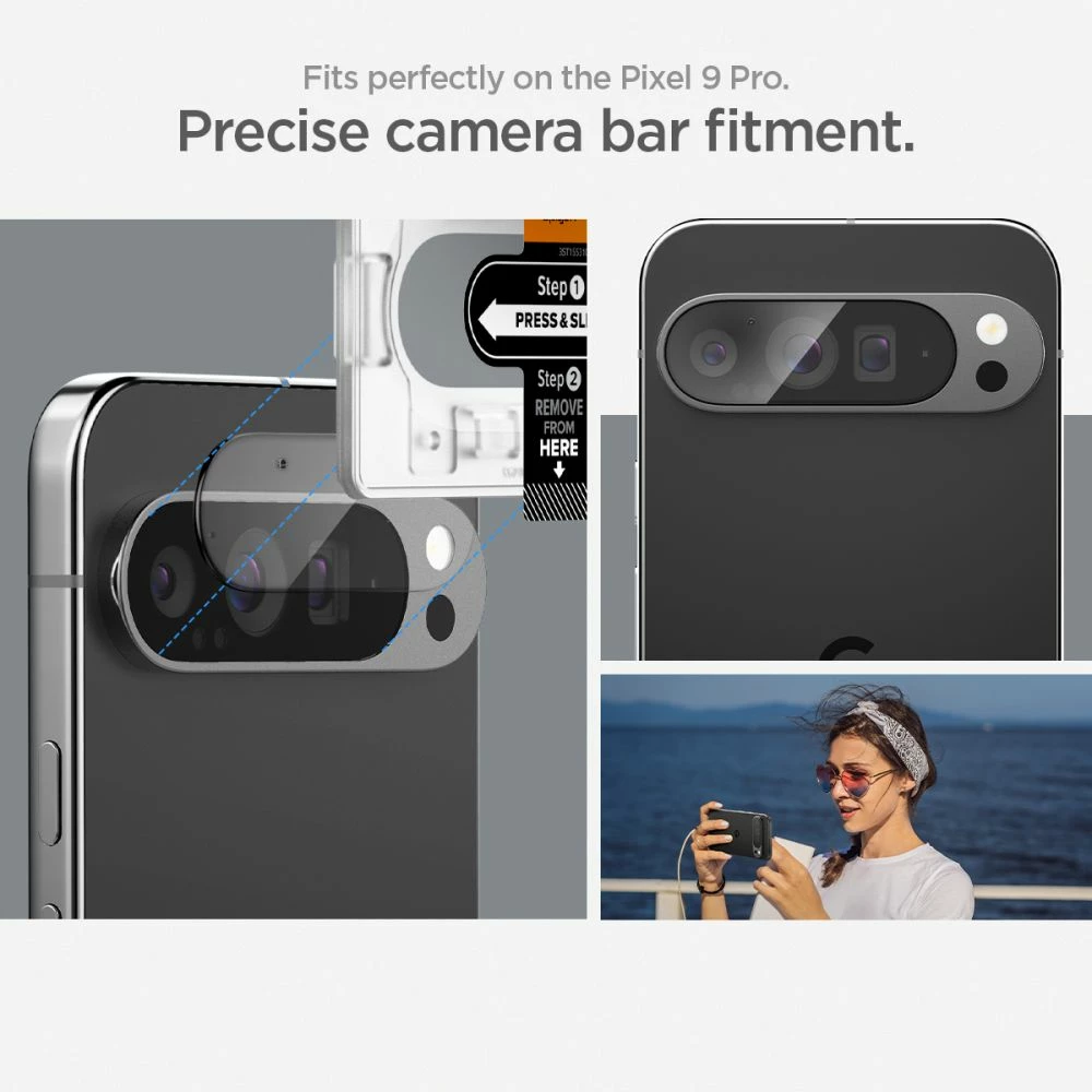 Zaščitno steklo za kamero Spigen Optik.tR Ez Fit, za Google Pixel 9 Pro, 2 kosa