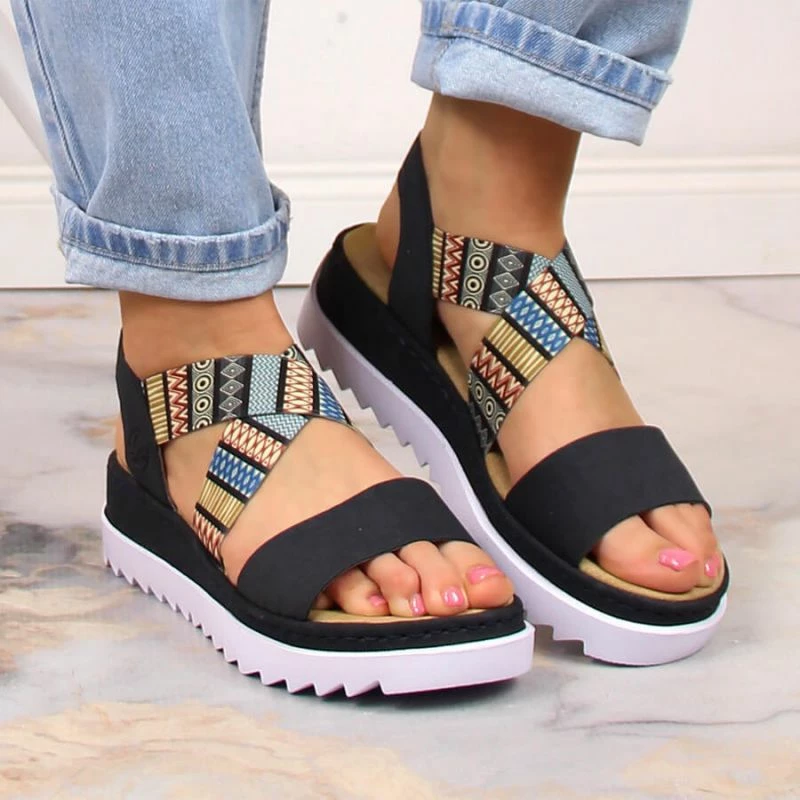 Udobne sandale Rieker, večbarvne