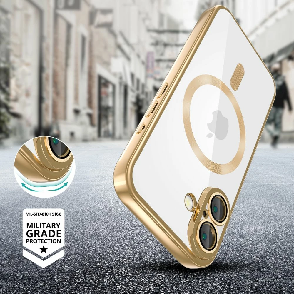 Ovitek Tech-Protect MagFlex za iPhone 16, MagSafe, zlat