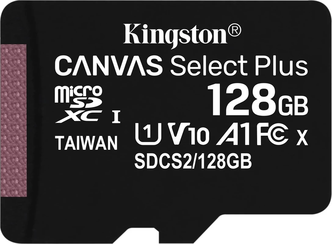 Kartica MicroSDXC Canvas Kingston, 125 GB, črna