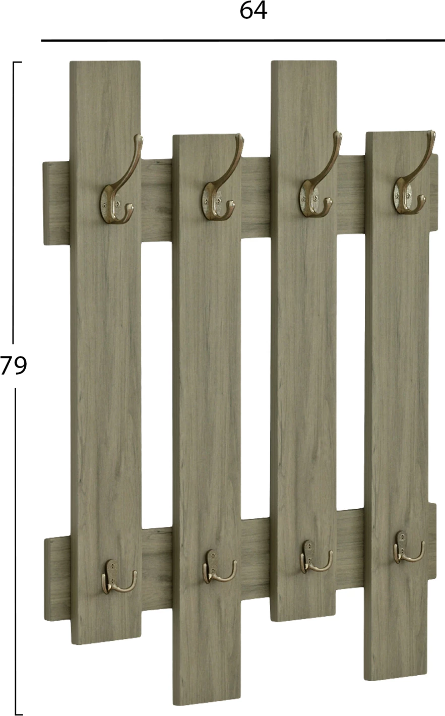 Stenski obešalnik WESSON FH8940.12 melamin v olivno zeleni barvi 64x4x79Hcm