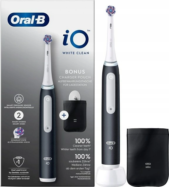 Električna zobna ščetka z etuijem, Braun Oral-B iO, bela/črna
