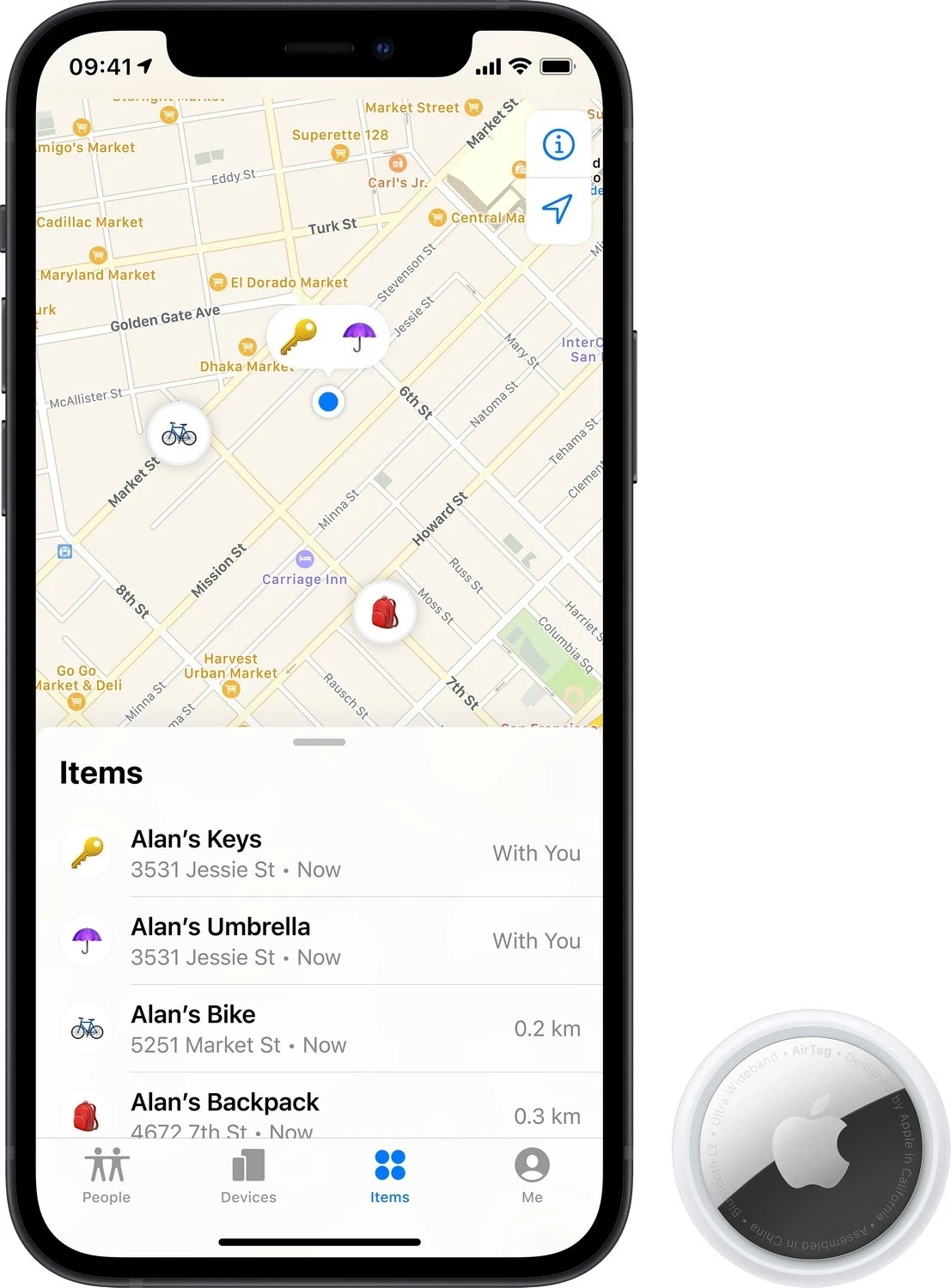 Lokalizator Apple AirTag, 1 kos