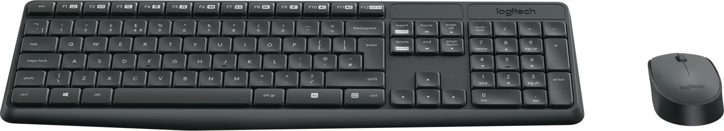 Brezžična tipkovnica in miška Logitech MK235, RF, siva
