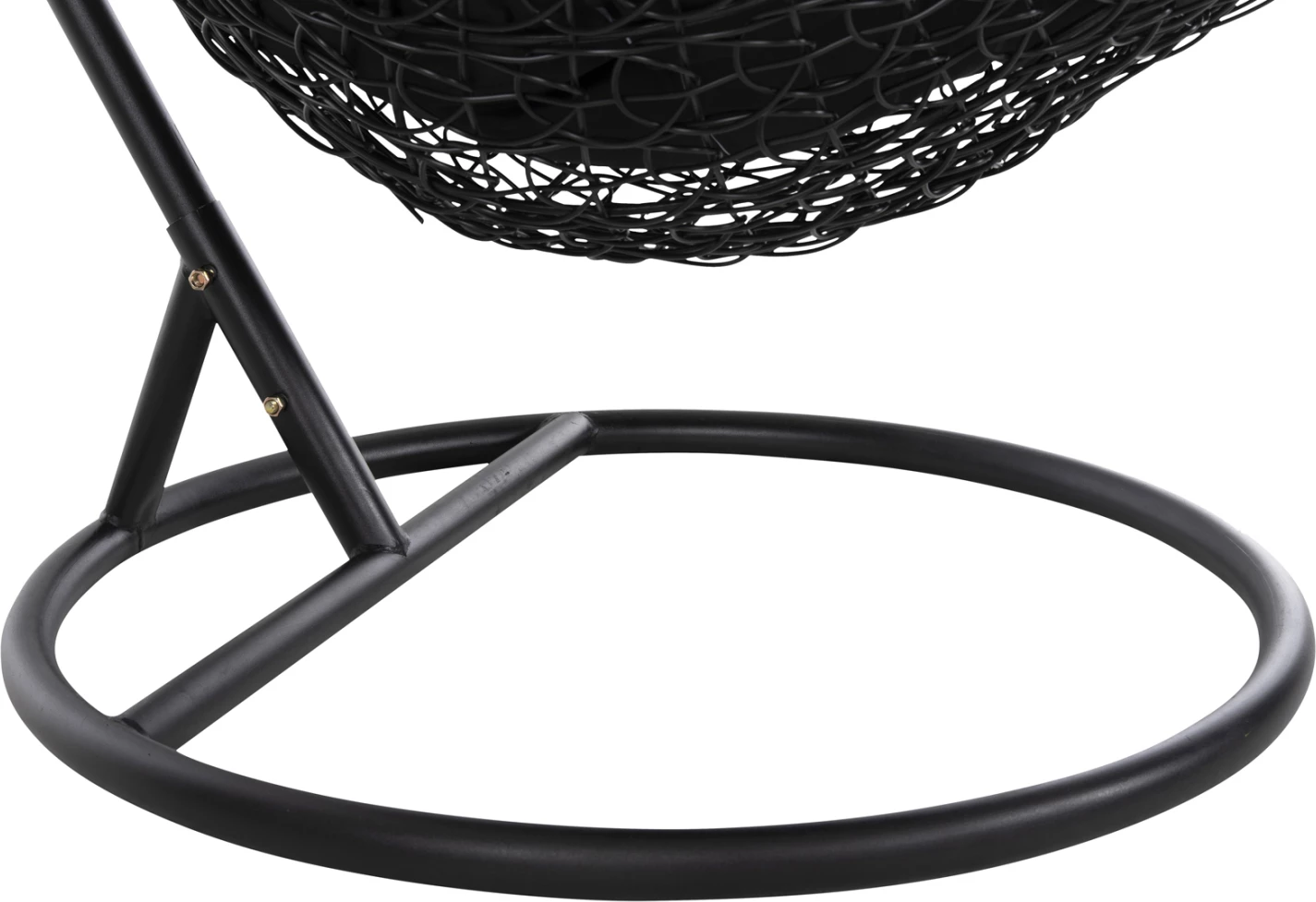 Viseče gnezdo MILLIE FH5996.02 kovinsko-sintetični ratan in blazine v črni barvi Φ95x195Hcm