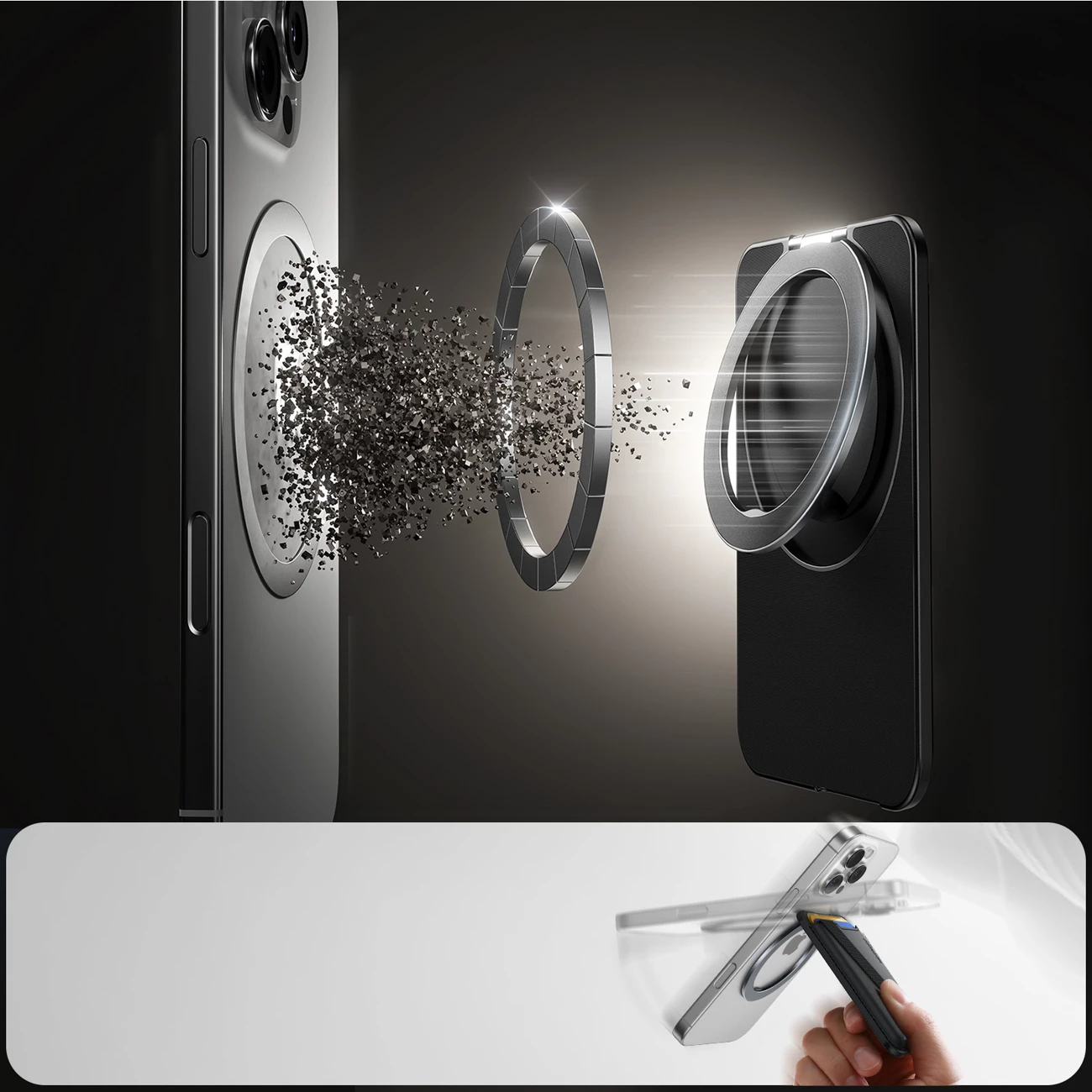 Magnetni denarnica za MagSafe Joyroom JR-ZS432, črna