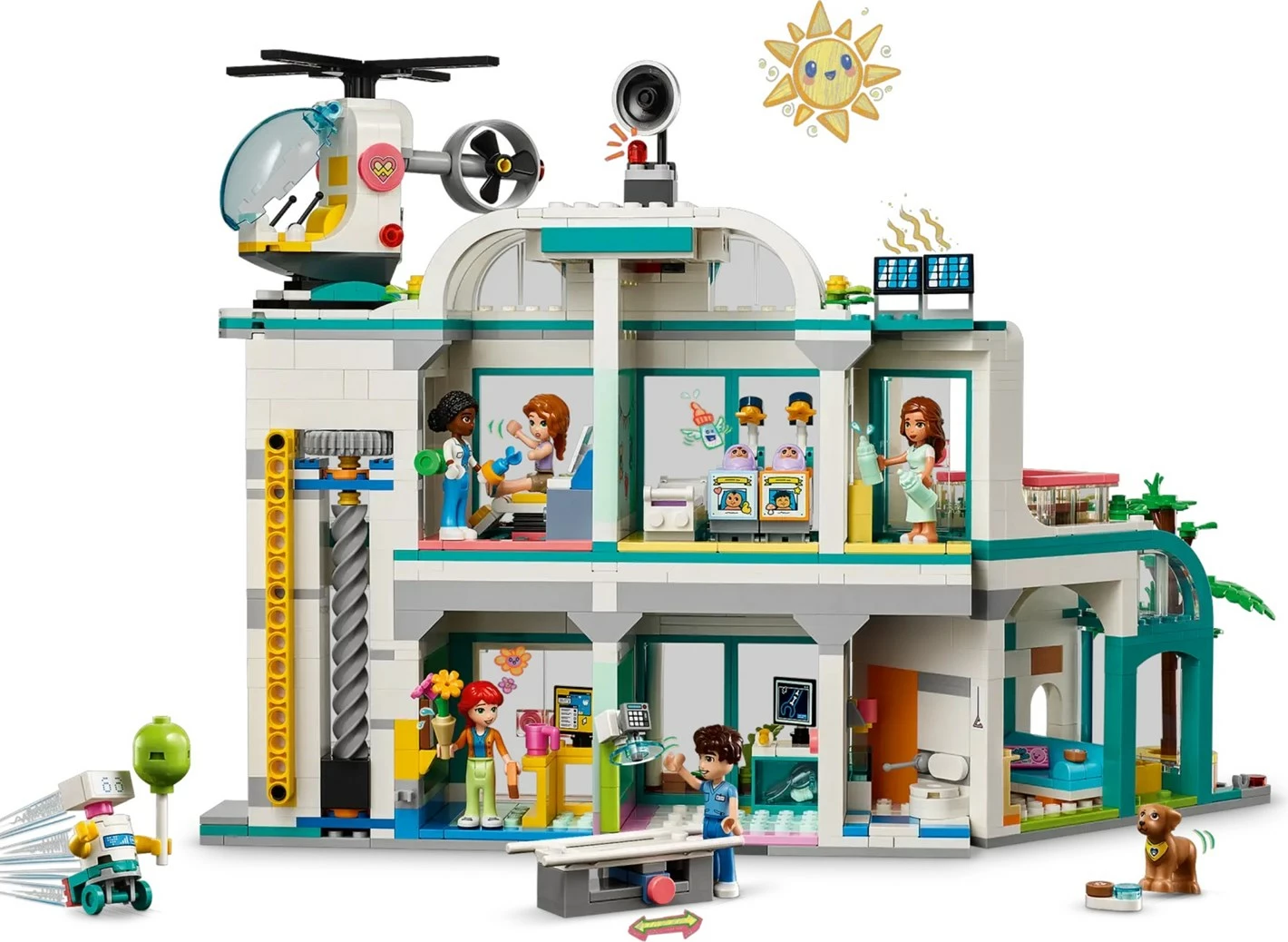 Igralni komplet bolnišnica Heartlake City, LEGO Friends 42621, 5 minifigur, za otroke, večbarvno