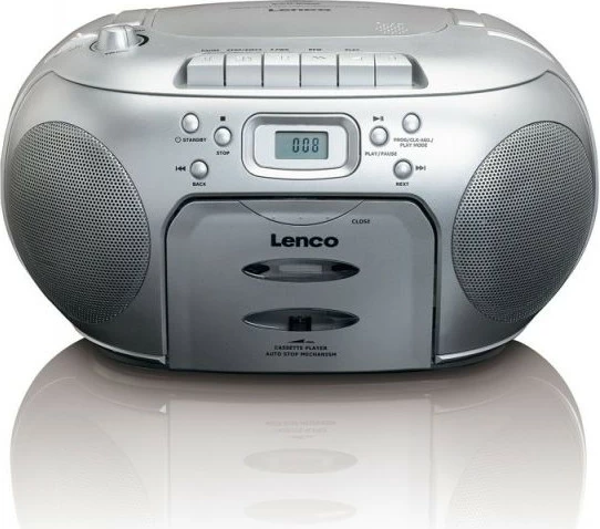 Kasetofon in boombox Lenco SCD-420, FM/AM, srebrn
