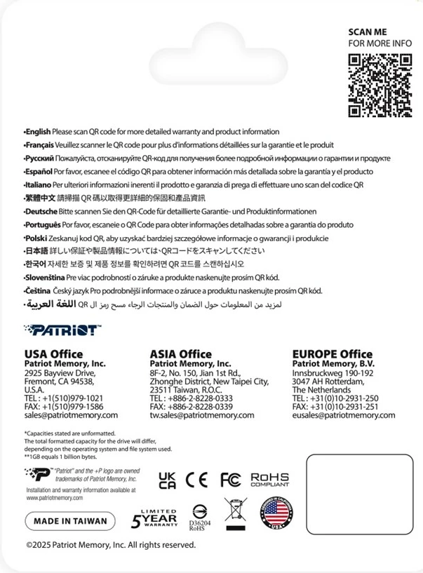 Hitri notranji SSD 1TB, M.2 PCIe Gen4 x4, NVMe 1.4 Patriot Viper P410