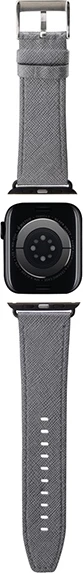Eleganten srebrn pašček Karl Lagerfeld Saffiano Monogram za Apple Watch 38/40/41 mm