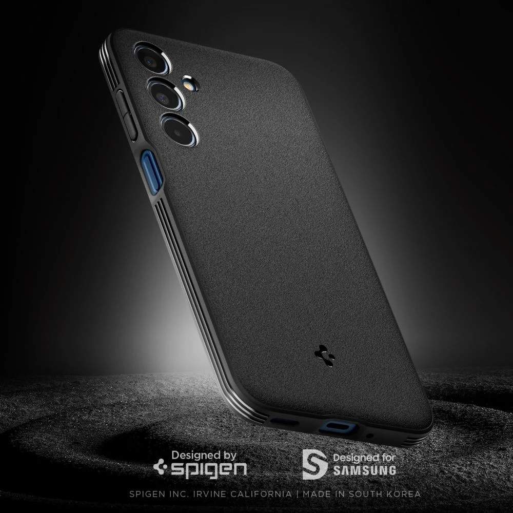 Ovitek za telefon Spigen Essential SandBlast za Samsung Galaxy M35 5G, črn