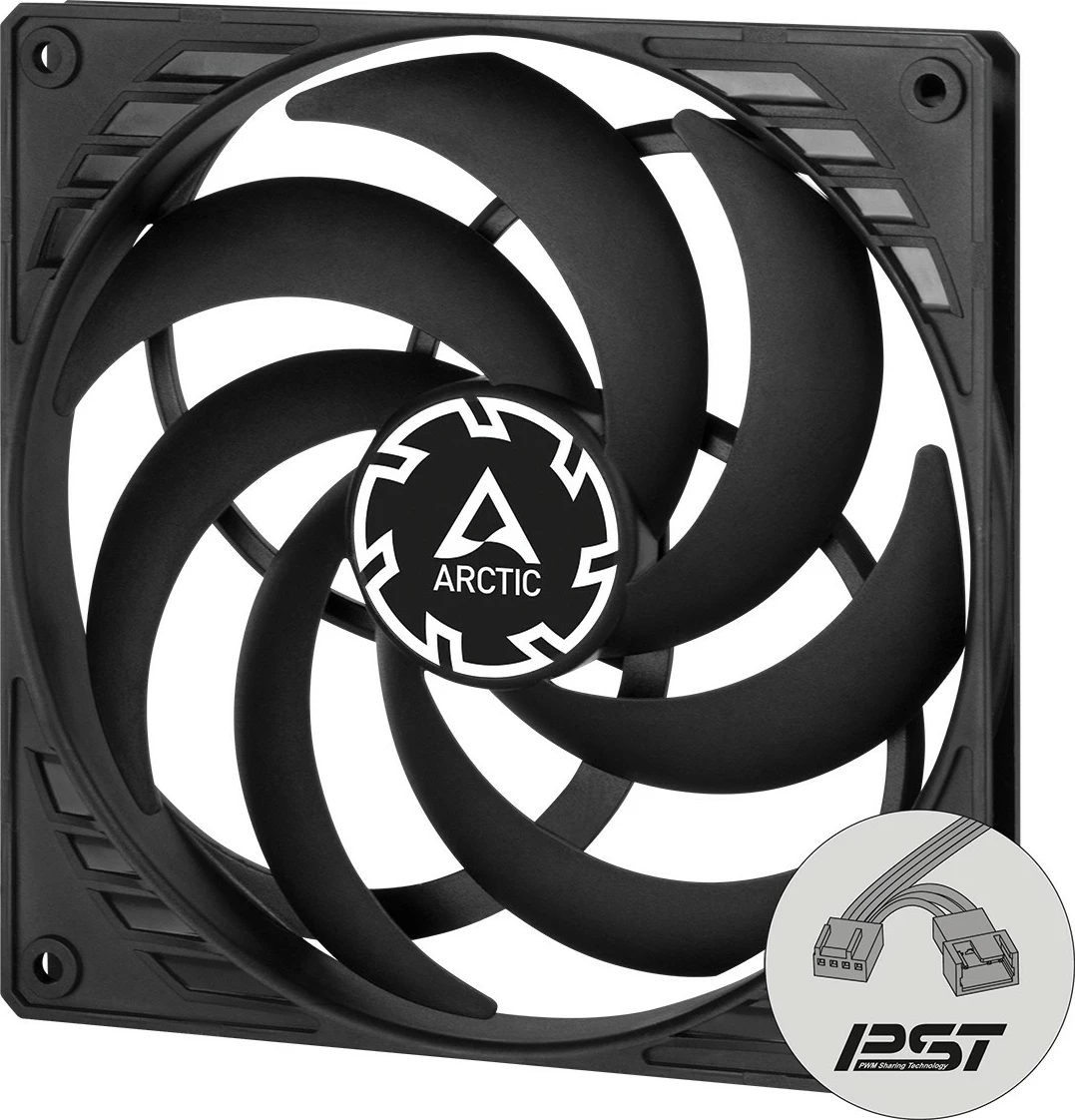 Ventilator za ohišje ARCTIC P14 Slim PWM PST 14 cm, črn