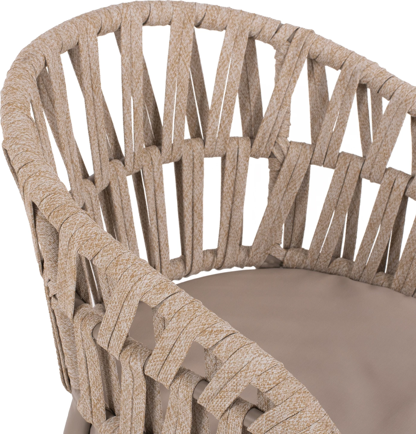 Aluminijast stol z bež vrvjo, barva svetla moka, 57x56x78 cm, FH5857.03