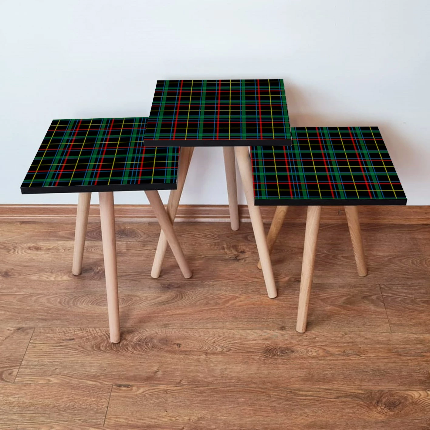 Set pomožnih miz (3 kos) Skye Decor 3Shp367, črna