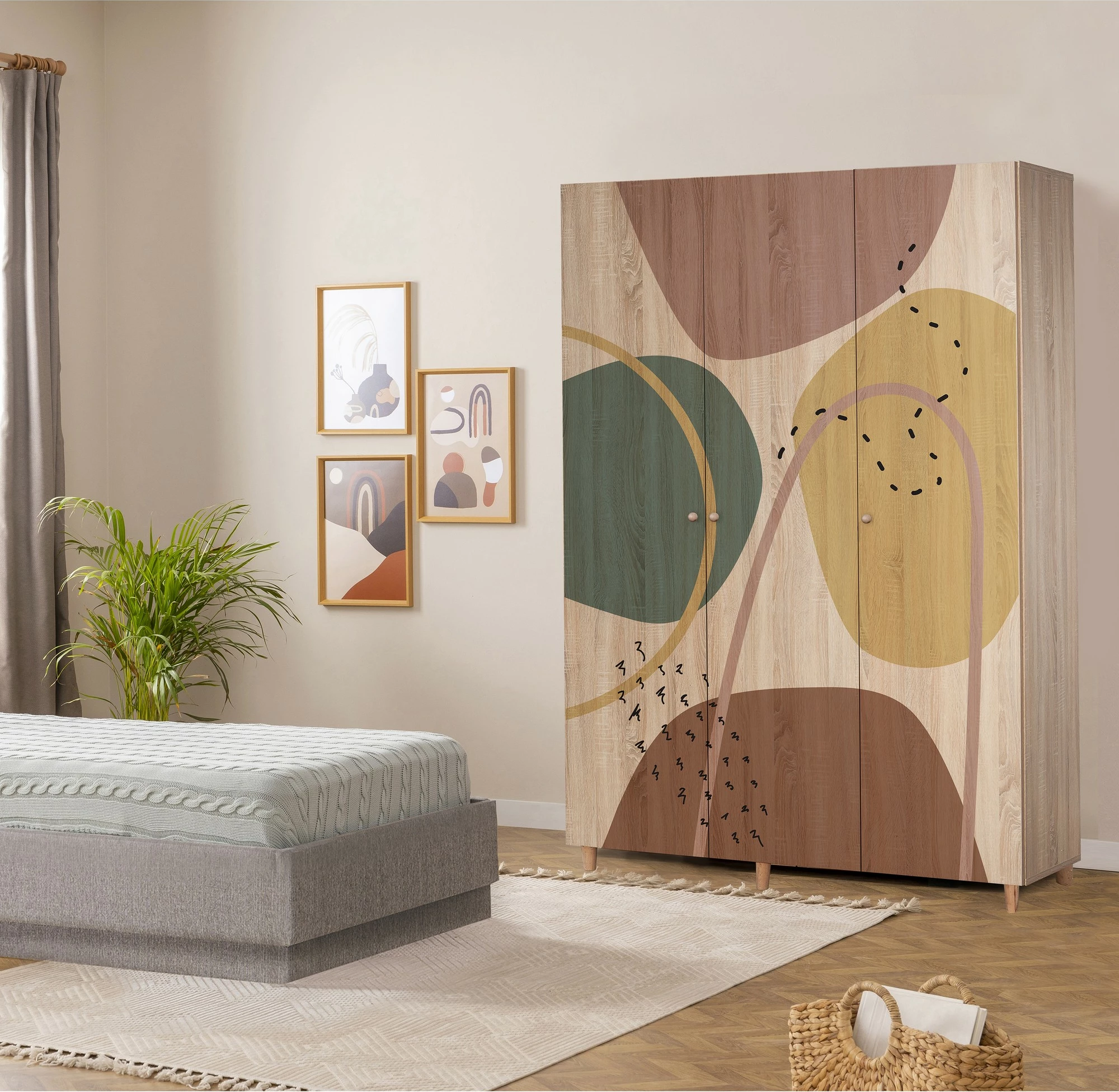 Omara Lena 3, sonoma, Skye Decor, 135x192x52 cm