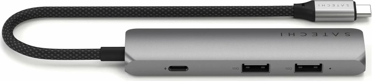 Hub 4v1 Satechi ST-P4S, USB-C, HDMI, USB-A, siva