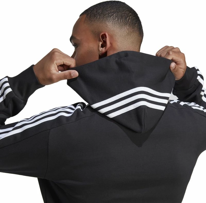 Pulover s kapuco adidas, moški, črn