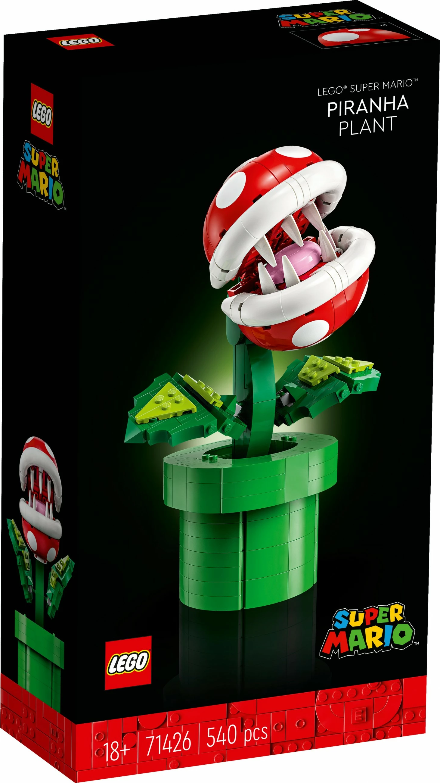 Model za razstavo Piranha Plant LEGO Super Mario, 540 kosov, večbarven