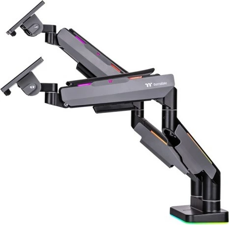 Nosilec za dva monitorja Thermaltake Dual RGB, 17–35 in, črn