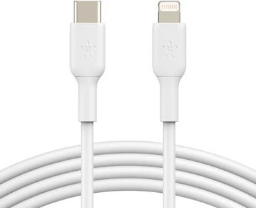 Kablski kabel USB-C na Lightning, Belkin CAA003BT1MWH, 1 m, bel