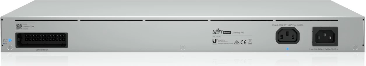 Gateway varnostni Ubiquiti Pro, 1U, alumin, montaža v rack, LAN, Power, 1700 MHz, 2048 MB