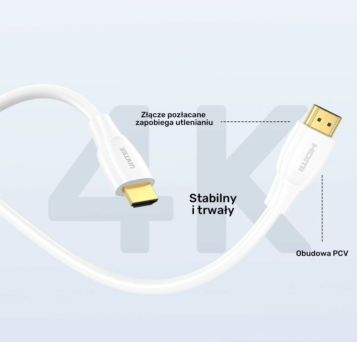 HDMI kabel 2.0 4K, 15 m, bel Unitek